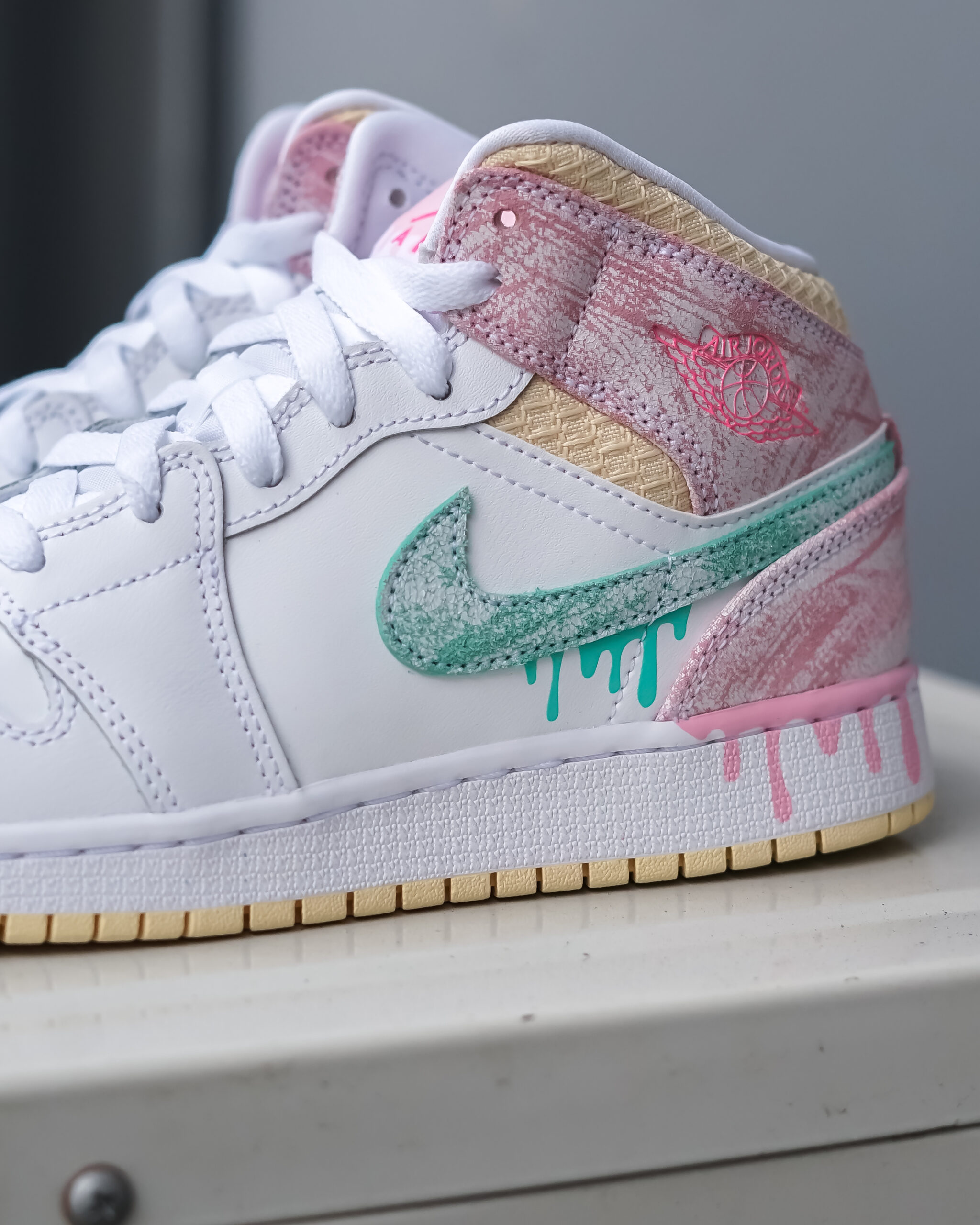 Air Jordan 1 Mid Paint Drip (GS) - Boom Boom ID Sneakers