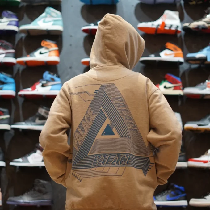 jaket hoodie palace warna abu abu