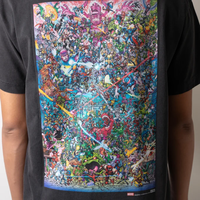 kith x marvel comic tampak belakang