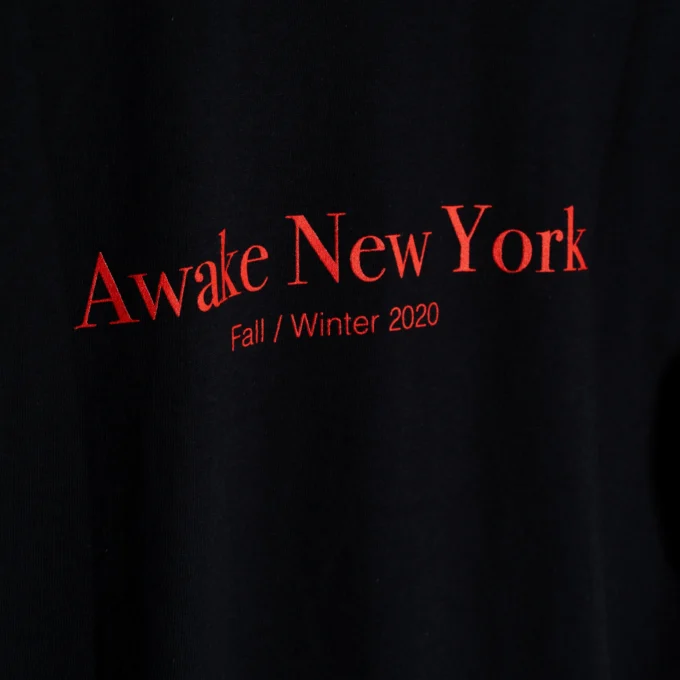 Awake New York Logo Black Tee tampak logo