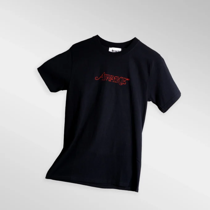 Awake New York Logo Black Tee tampak depan