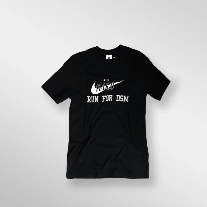 tampak depan kaos dsm nike for run hitam